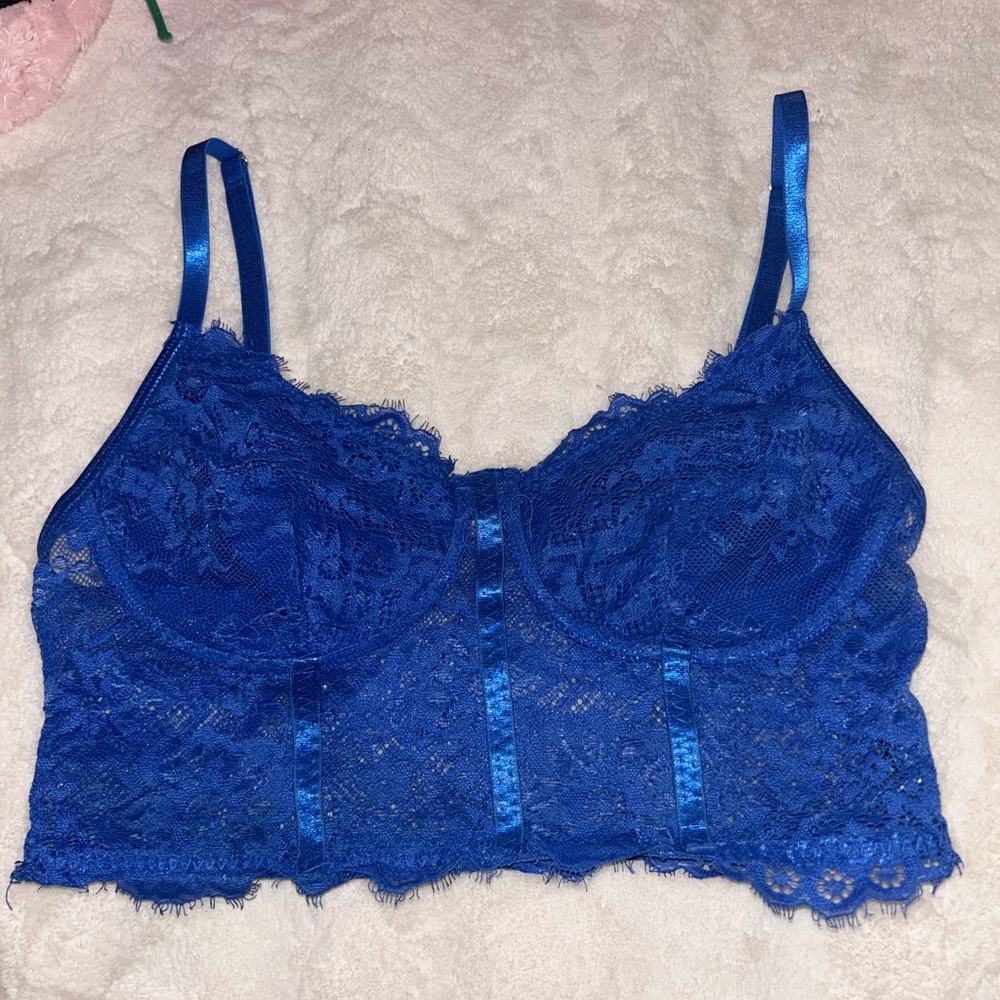 SHEIN Royal Blue Lace Tank Top